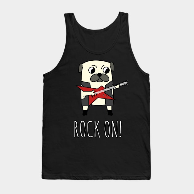 Rockstar Pug Tank Top by cartoonbeing